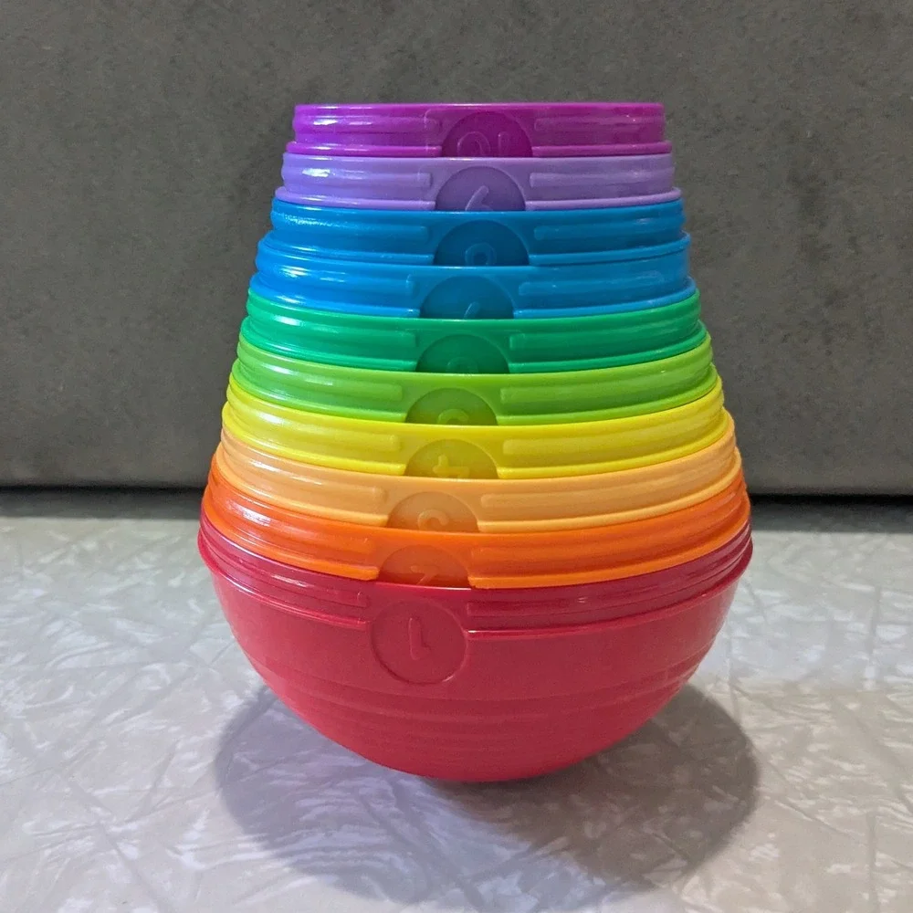 Fisher-Price Stack and Roll Cups 10 Piece Numbered Nesting Stacking Toy Set